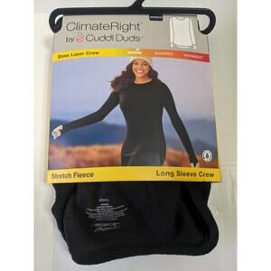 ClimateRight Cuddl Duds Women's XS Long Sleeve Fleece Crew Base Layer Top Warm